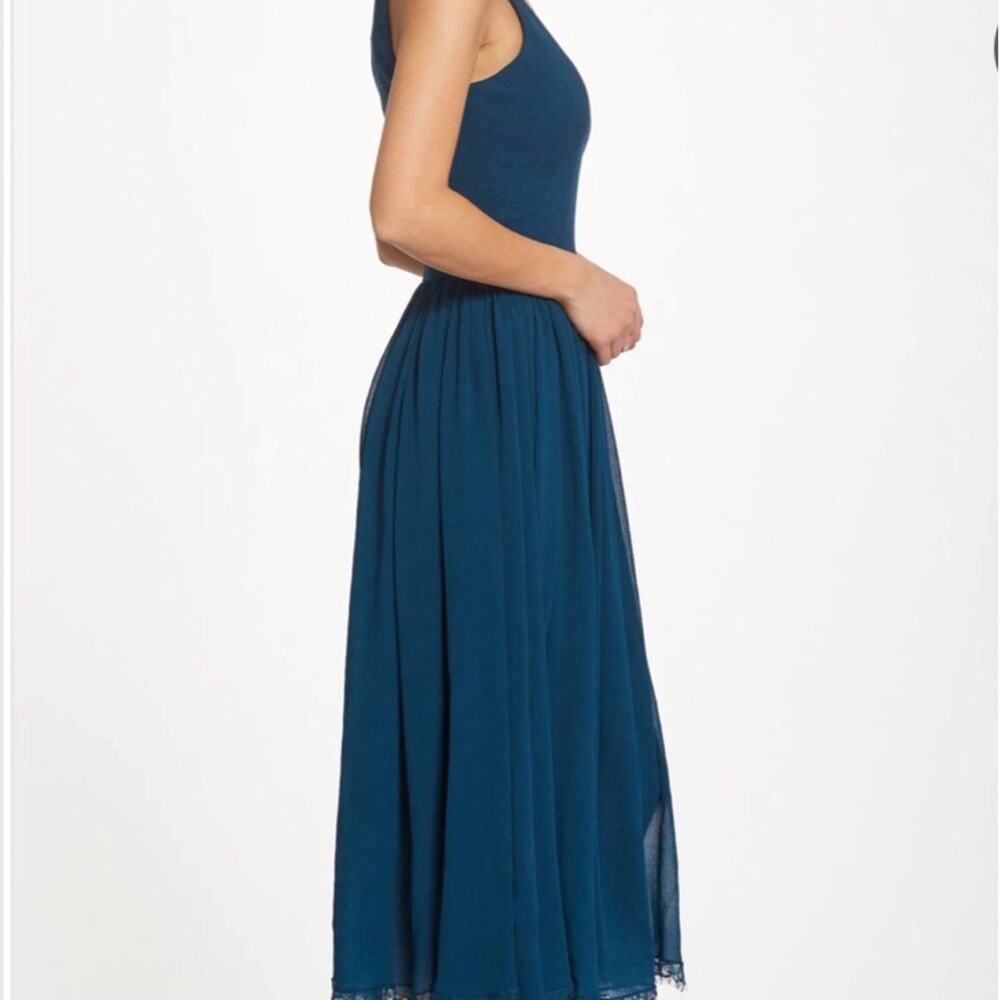 Dress the Population Alicia Chiffon Cocktail Dress in Peacock Blue Large NWT - Picture 11 of 15